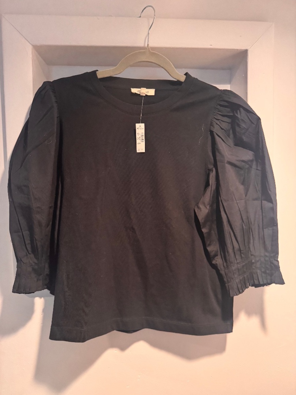 Madewell puff sleeve knit top size Large